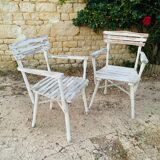 Ensemble d'assises  de jardin 4 fauteuils et 1 chaise - en bois