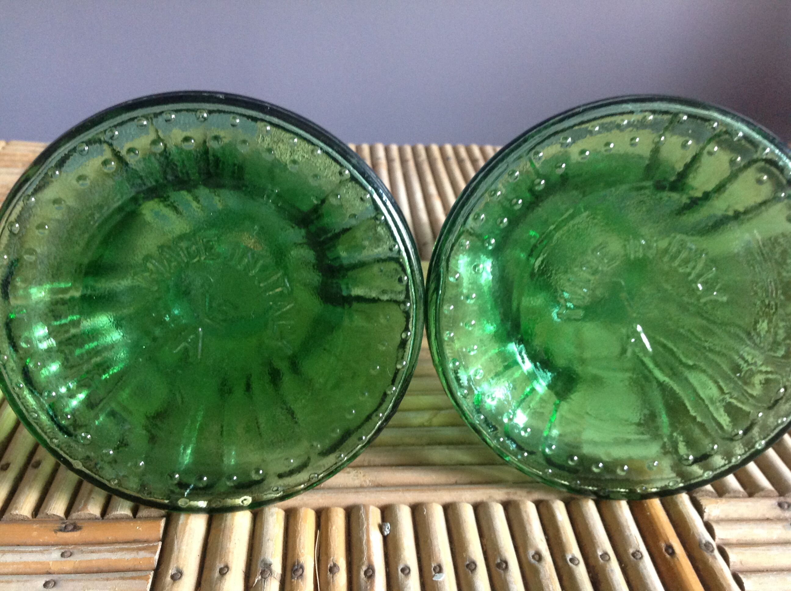 Pair of candlesticks in glass