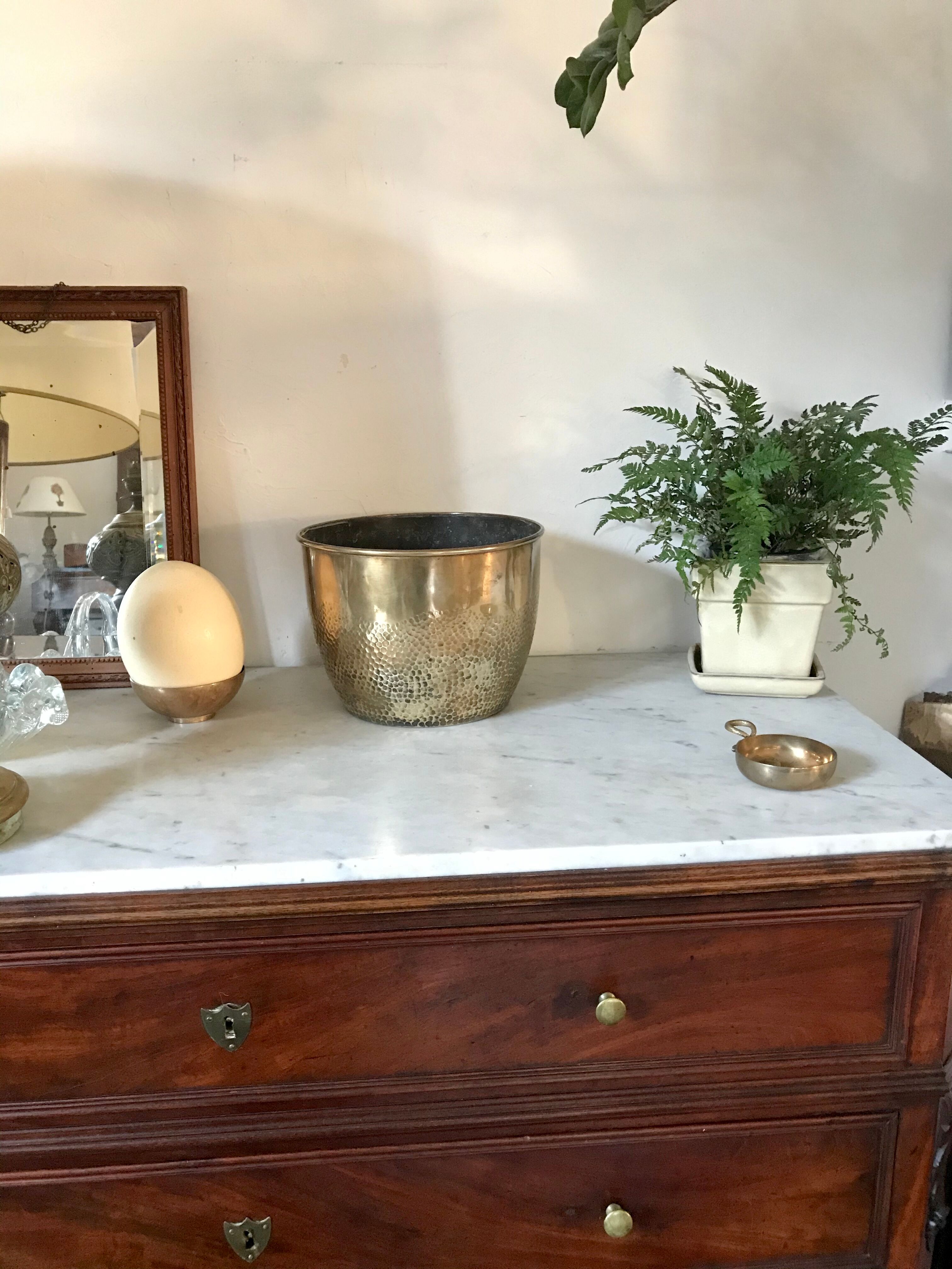 Vintage brass pot cover