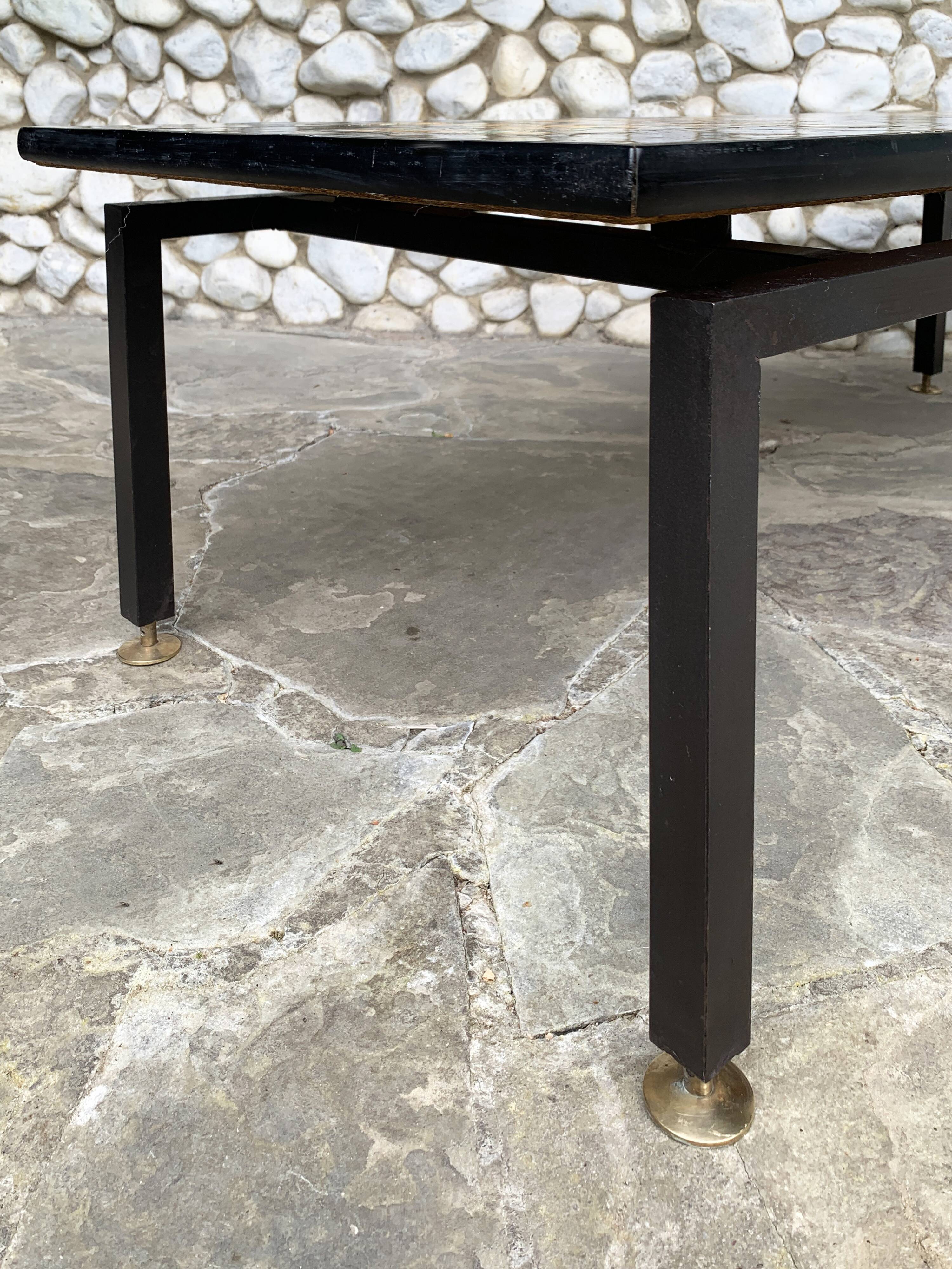 Modernist ceramic coffee table, C. de Savigny, France, 1960s