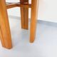 Table à manger ronde vintage Seltz des années 70 80 en orme blond massif