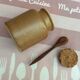 Sandstone mustard pot with cork and olive wood spoon - vintage