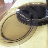 Set of 6 Vereco smoked glass dinner plates