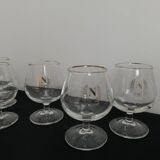 Set of 6 Napoleon cognac glasses