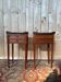 Pair of bedside tables – Louis XVI style – Cherry wood, Carrara marble,