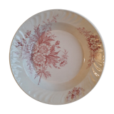 Hollow plate in badonviller earthenware, model "summer"
