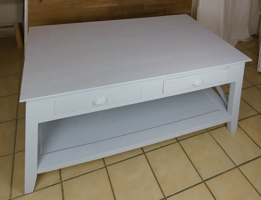 large coffee table with 4 drawers