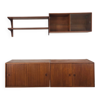 Danish suspended bookshelf in teak design by Thygesen Sorensen scandi