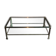 Vintage brass and glass coffee table, Italian, 70s Hollywood Regency style