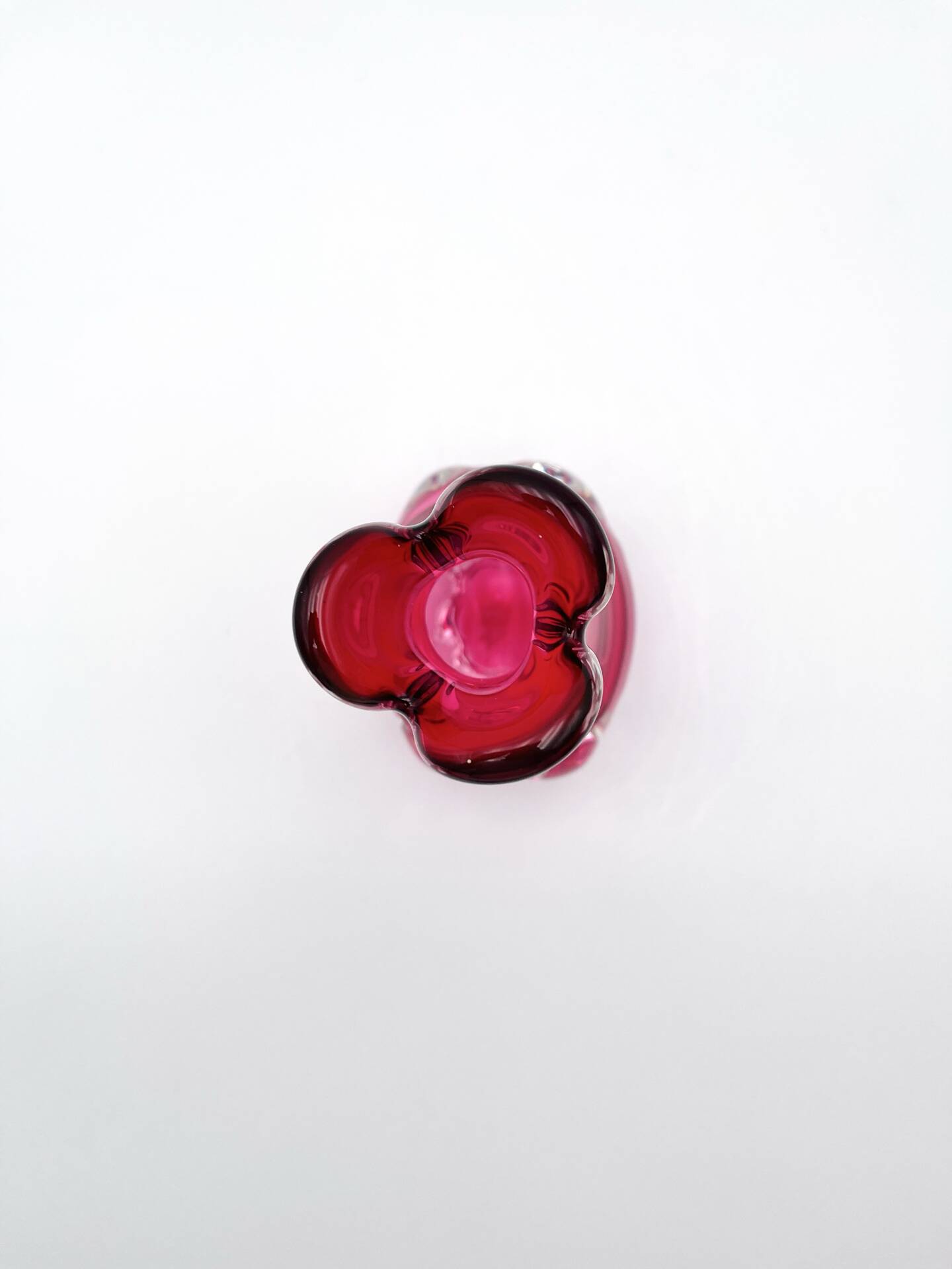 Set of 2 Organic Art Vases Josef Hospodka - Sommerso Fuchsia