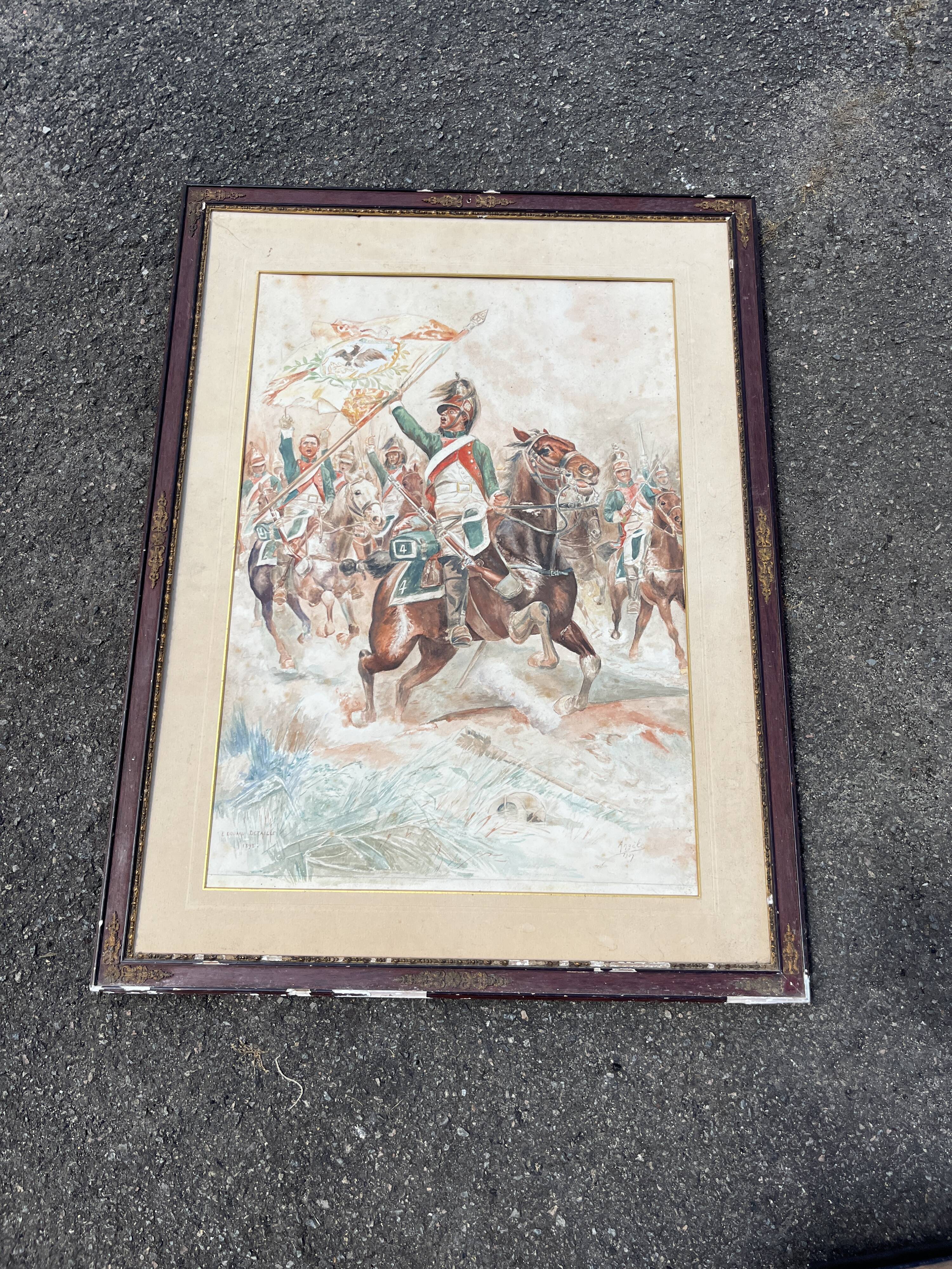 Ancient Military Tableau - Capture of a Prussian Flag After Édouard Detail