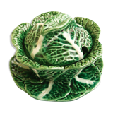 Mustard pot in barbotine cabbage leaves