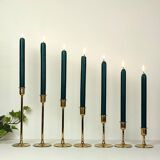 Set of 7 brass candlesticks