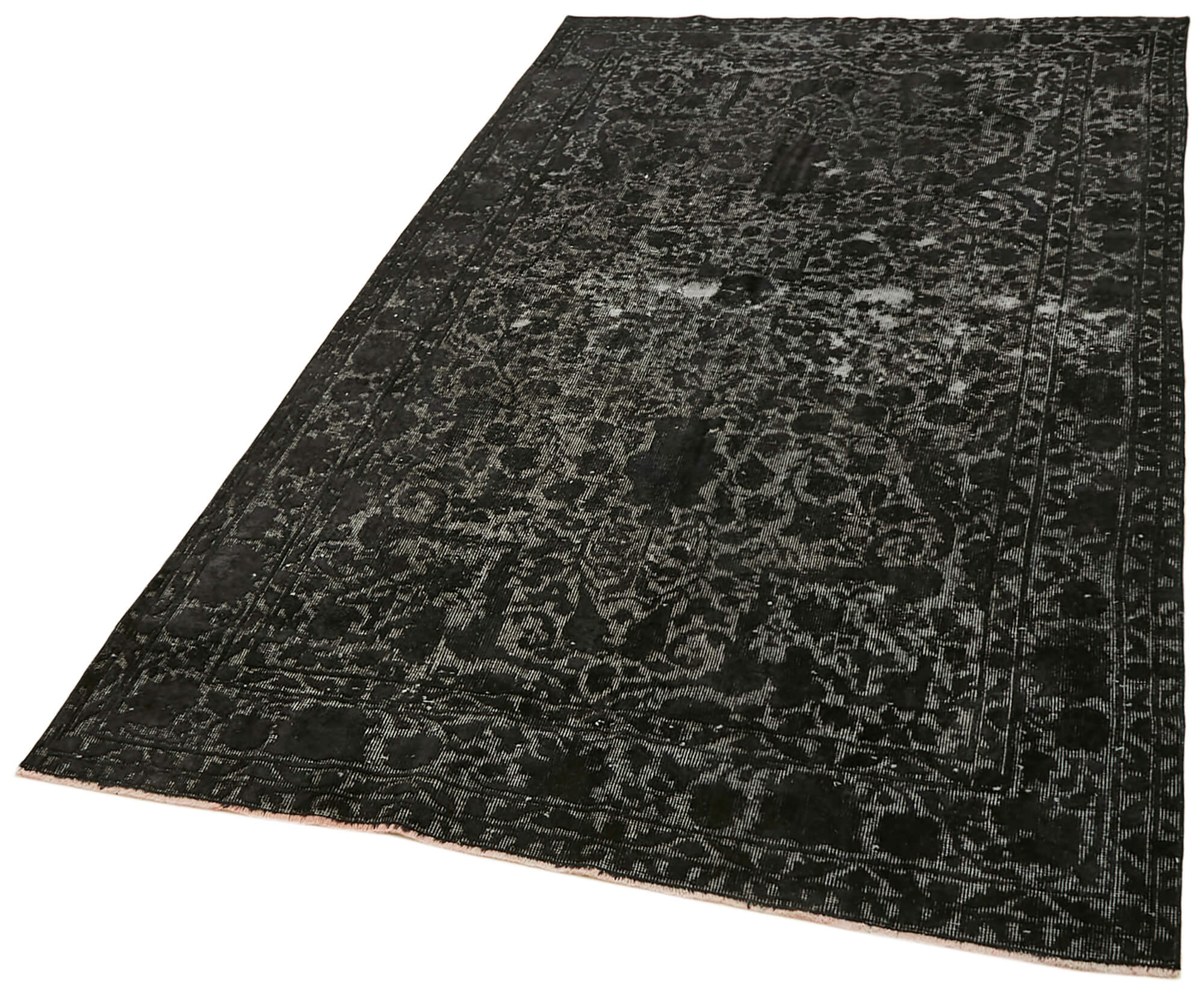 Handwoven Unique Turkish 1980s 165 cm x 267 cm Black Rug