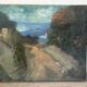 The distant castle, oil on canvas signed