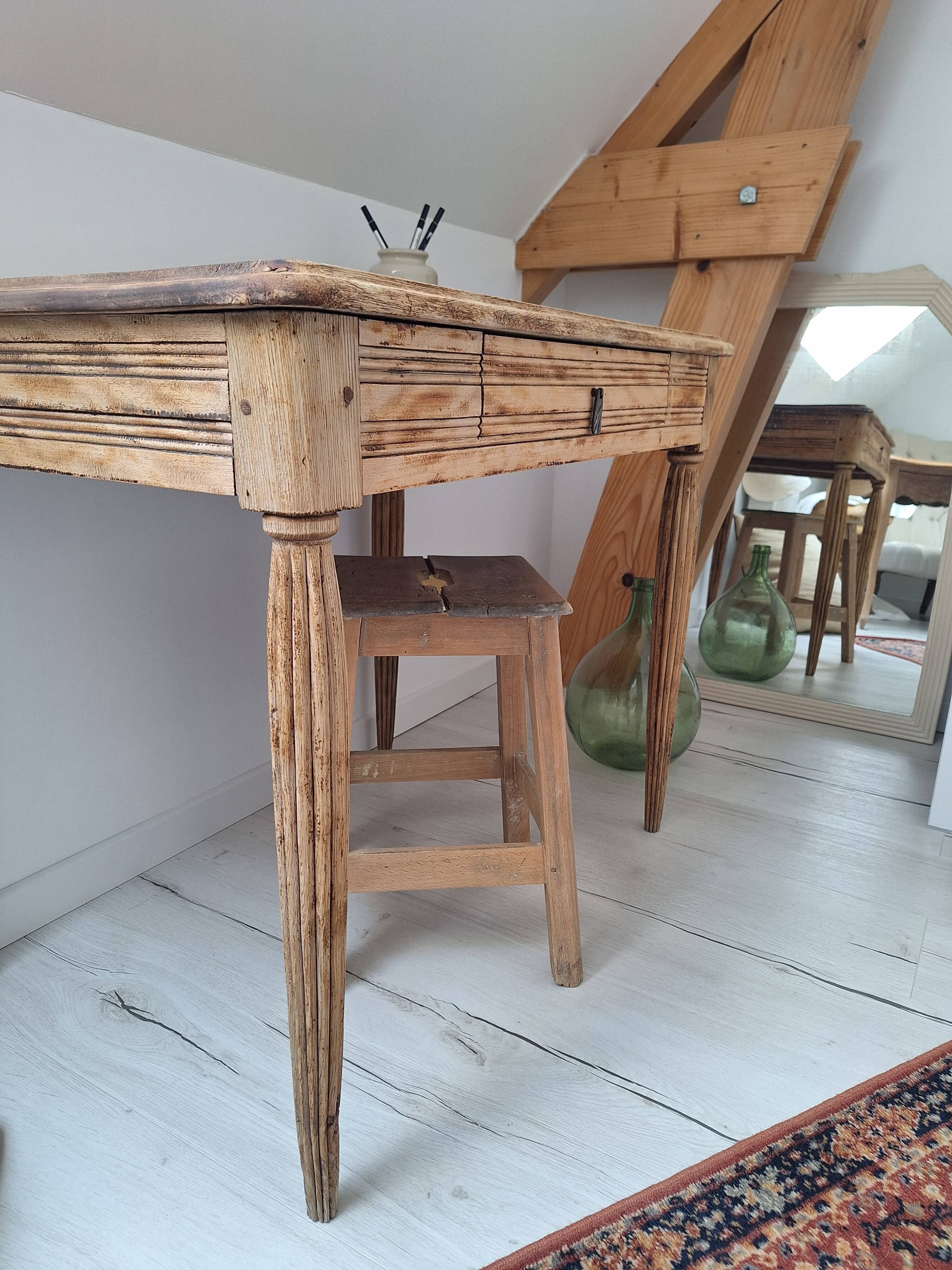 Desk / Side table / Art Deco console in solid wood from the 1930s-1940s