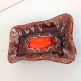 Empty rectangular pocket in polychrome ceramic / vintage 60s-70s