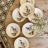 Set of 7 vintage soup plates, Aigueperse de Sarreguemines