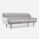 Canapé skagen argent velour, design scandinave