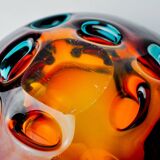 Sommerso orange and blue trinket tray by Flavio Poli for Seguso, Murano glass, Italy, 1970