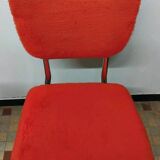 Lot de 4 anciennes chaises en tissus moumoute année 60 vintage