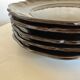 Set of 5 plates with godrons in glazed earth from Biot 1970