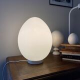 White opaline egg table lamp