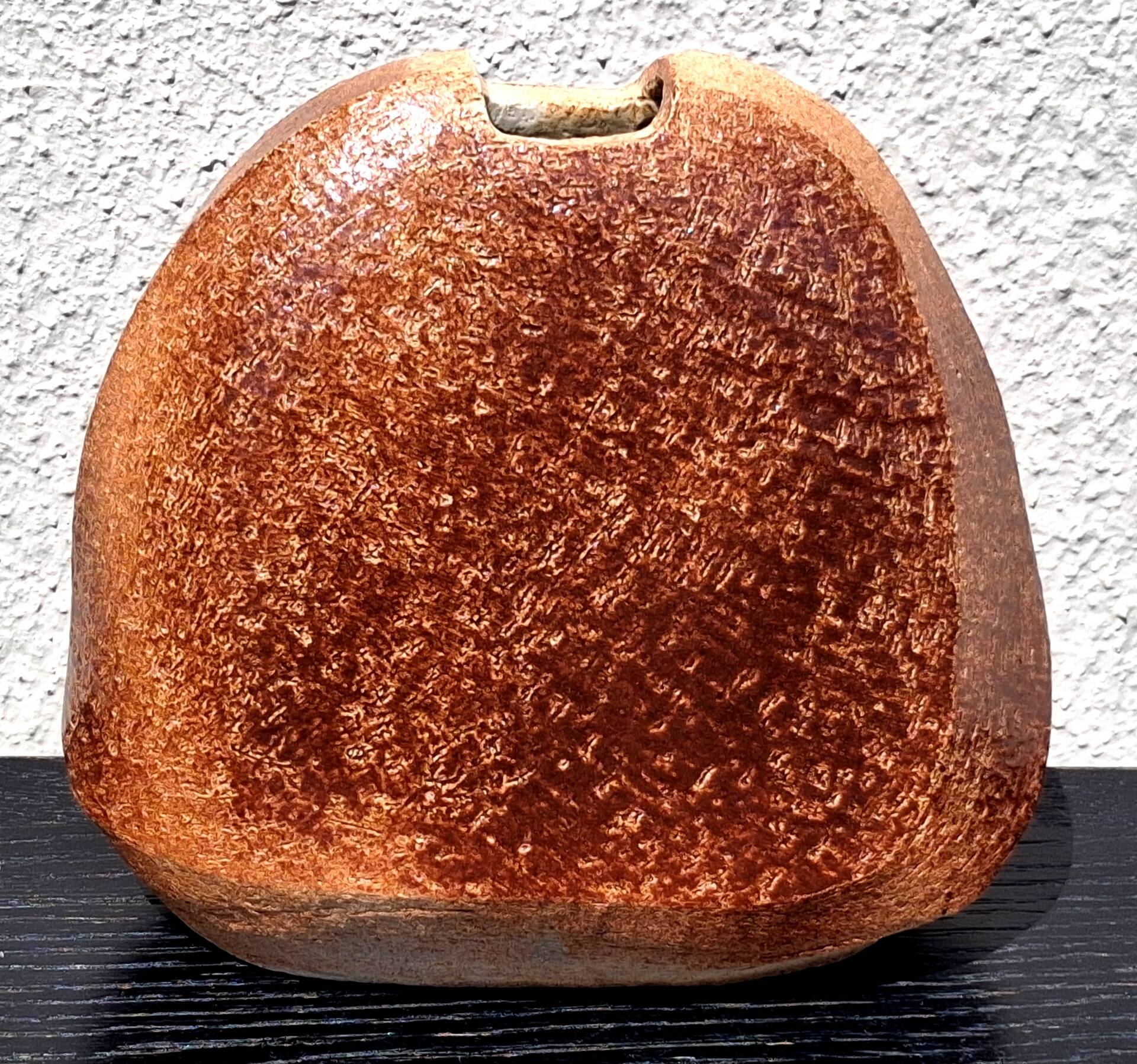 Vase en grés au design contemporain, signé à identifier, déco