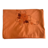 Vintage tablecloth with hand-applied floral decoration - 240x170cm - Cotton
