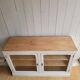 Beige glass and wood sideboard