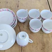 12-piece coffee service in porcelain Victoria from Czechoslovakia
