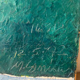 Portrait of a woman, modern abstract, oil on canvas signed 1992.