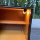 Illuminated bar cabinet Hollywood Regency black and gold 1970