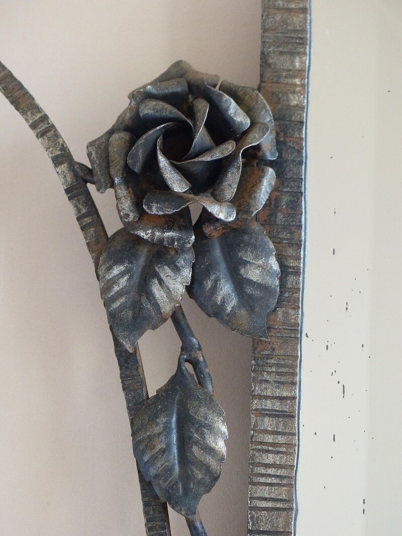 Mirror art deco wrought iron 75x87cm