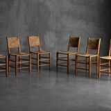 "Bauche" Dining Chairs by Charlotte Perriand for Steph Simon, France, 1950s