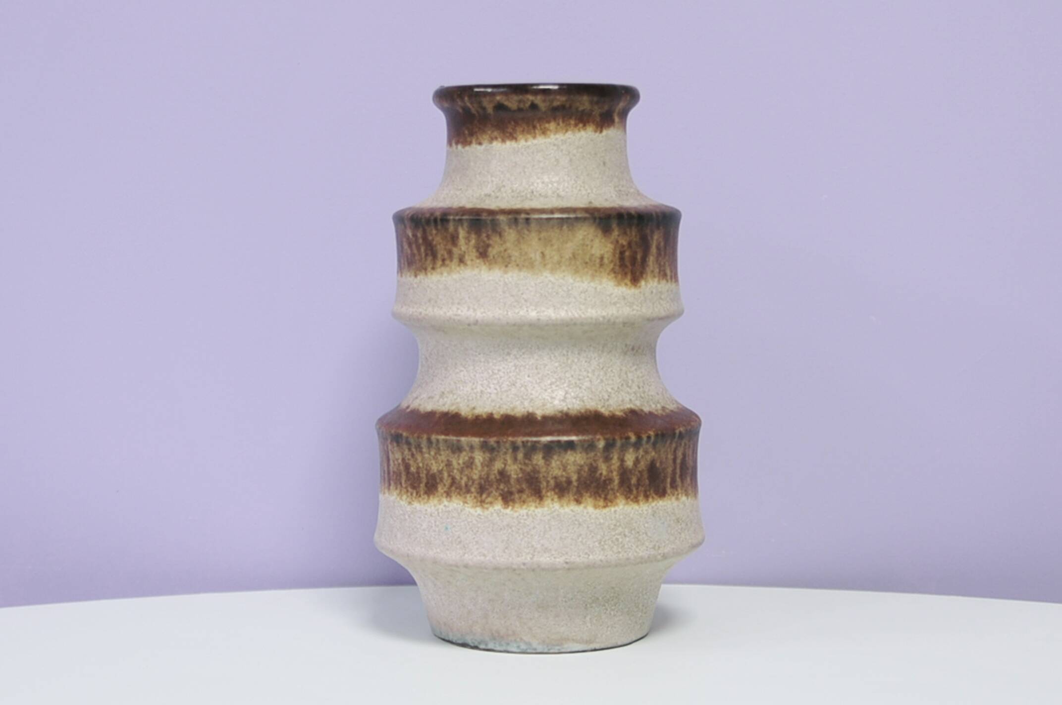 Brown & beige pagoda West Germany vase