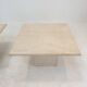Set de 2 tables basses ou d’appoint en travertin italien, années 1980