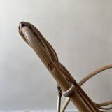 Child's rocking chair in rattan/bamboo, France 1950.