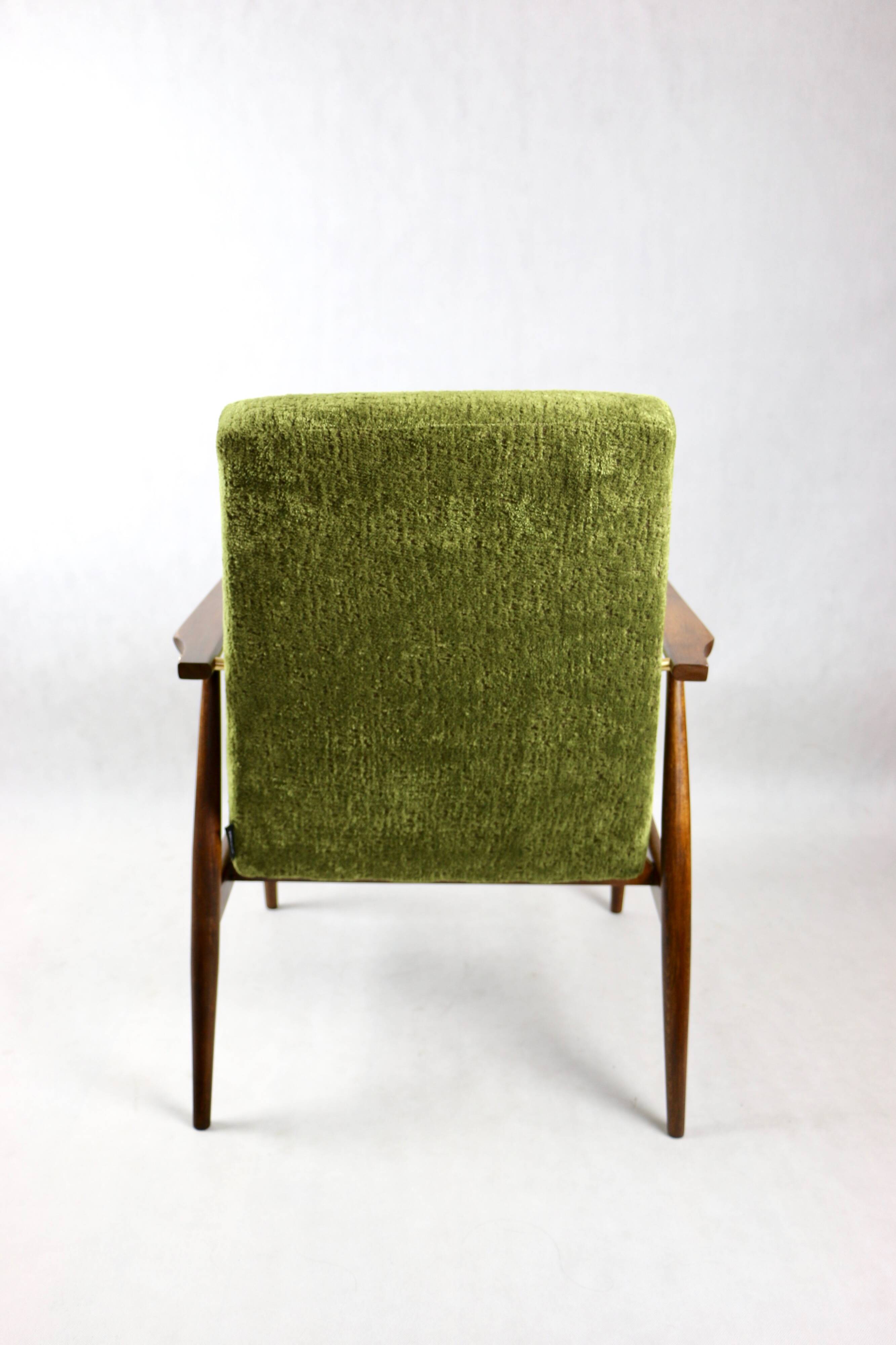 Vintage Green Olive Fox Easy Chair, 1970s