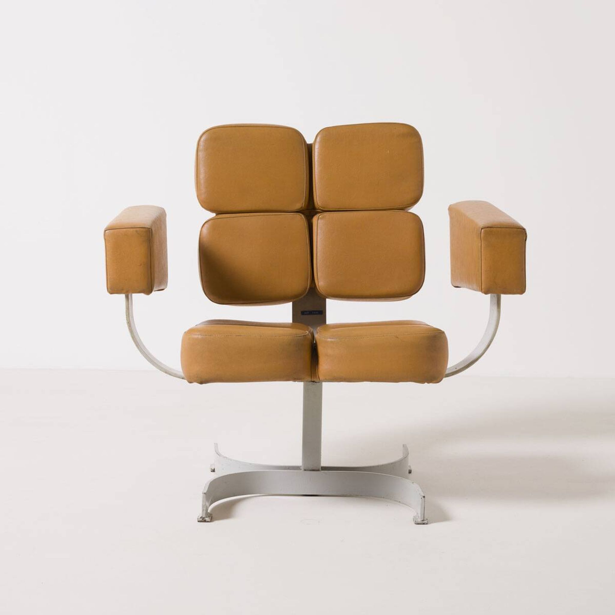Unique brutalist swivel armchair from former Czechoslovakia, 1970s 1 of 3
