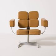Unique brutalist swivel armchair from former Czechoslovakia, 1970s 1 of 3