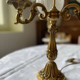Art Nouveau 3-light bronze lamp