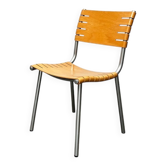 Chaise postmoderne en métal et bois par Ruud Jan Kokke pour Harvink, années 1990