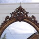 Mirror 19th wood and stuk golden oval 97x62cm