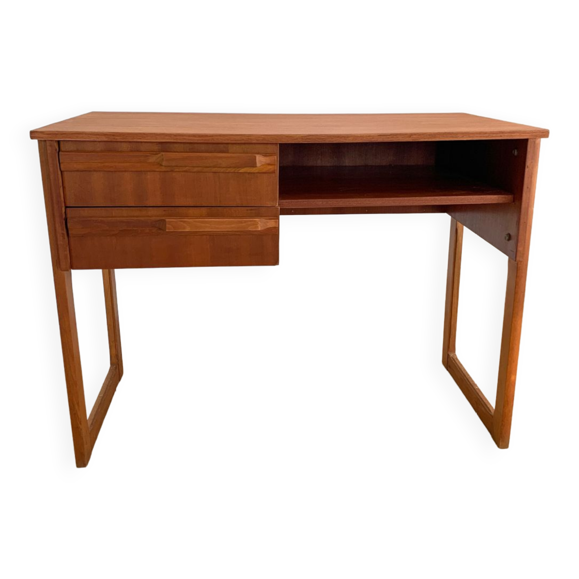 Scandinavian wooden desk sled feet