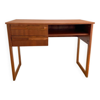 Scandinavian wooden desk sled feet