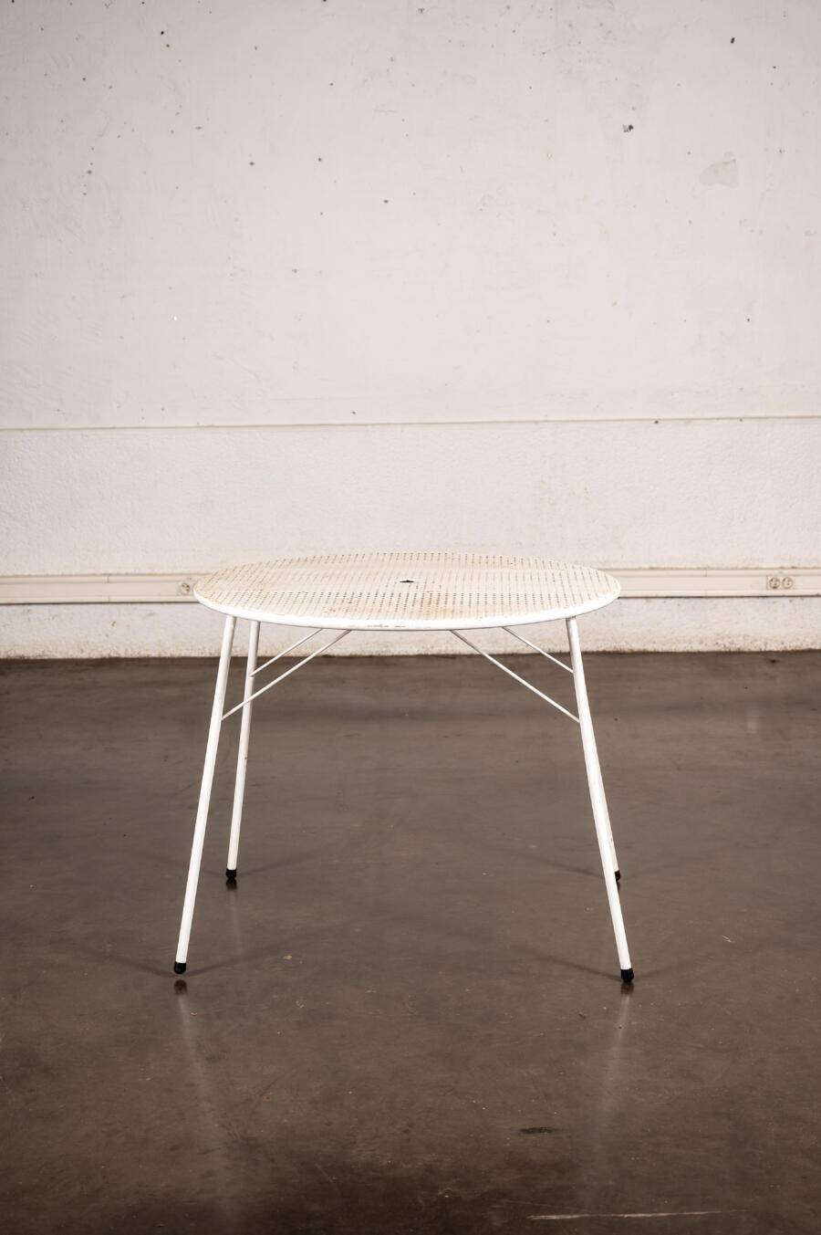 Perforated metal garden table