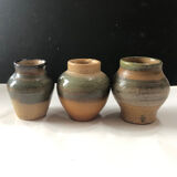 Set of 3 stoneware pots by Jules Guérin