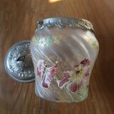 Bonbonnière art nouveau en verre émaillé