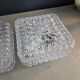 Pair of ceiling lights or moulded glass wall lights.
